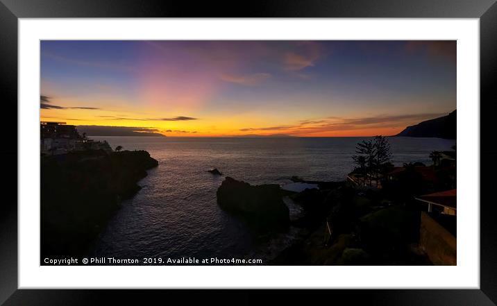 Sunset from the seaside village of Los Gigantes Framed Mounted Print by Phill Thornton