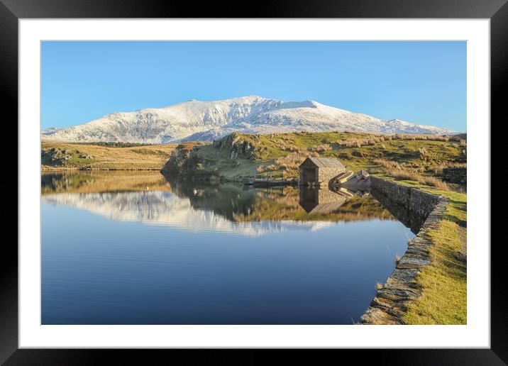 Snowdon and boat house Framed Mounted Print by Jed Pearson