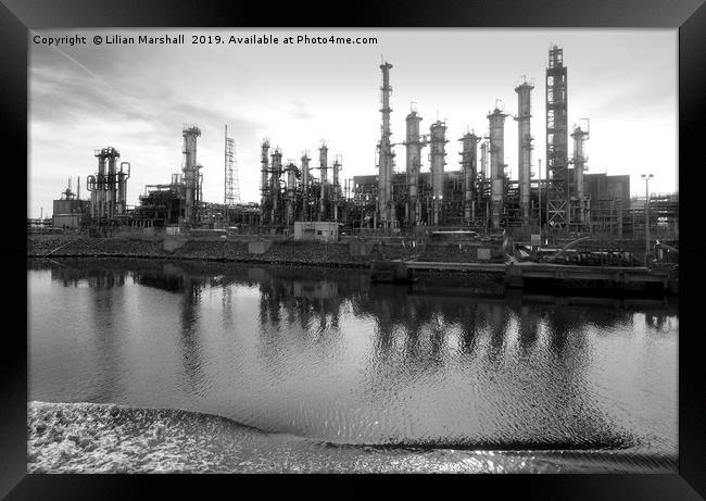 Stanlow Oil Refinery.  Framed Print by Lilian Marshall