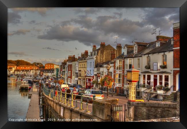 Radiant Sunset on Weymouth Harbour Framed Print by Nicola Clark