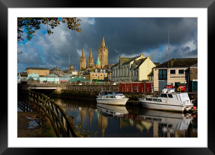 Three spires reflections Framed Mounted Print by Michael Brookes
