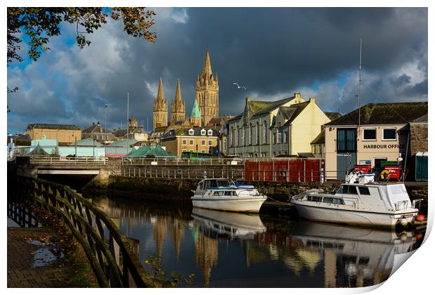 Three spires reflections Print by Michael Brookes