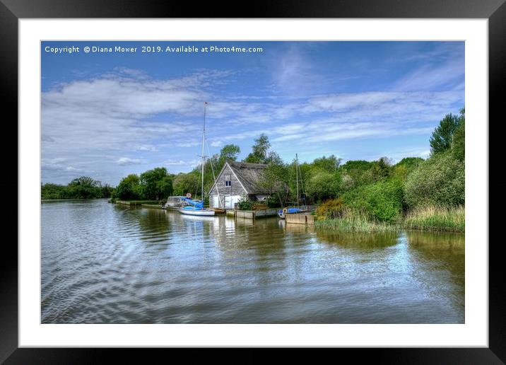 The River Waveney Framed Mounted Print by Diana Mower