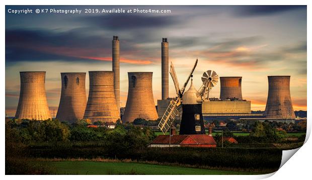 Evening at North Leverton Windmill Print by K7 Photography