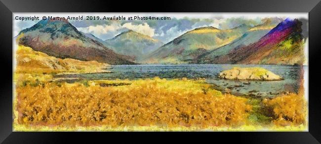Wastwater Lake District digital art panorama Framed Print by Martyn Arnold
