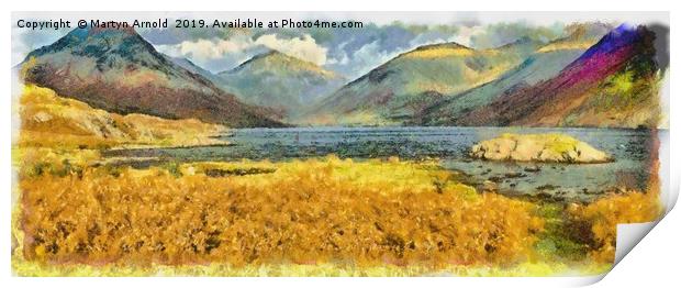 Wastwater Lake District digital art panorama Print by Martyn Arnold