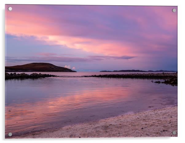 Mellon Udrigle Beach at Sunset. Acrylic by Colin Allen