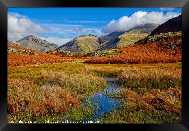 Wasdale Mountains in Autumn, Lake District Landsca Framed Print by Martyn Arnold