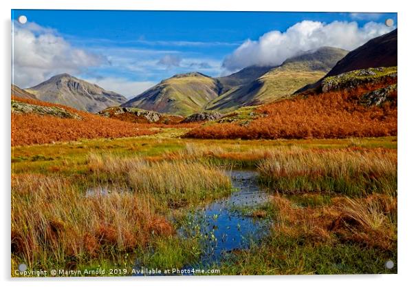 Wasdale Mountains in Autumn, Lake District Landsca Acrylic by Martyn Arnold