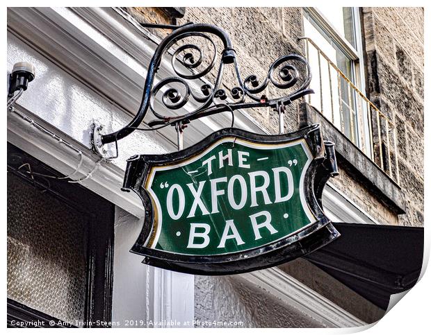 The Oxford Bar Print by Amy Irwin-Steens