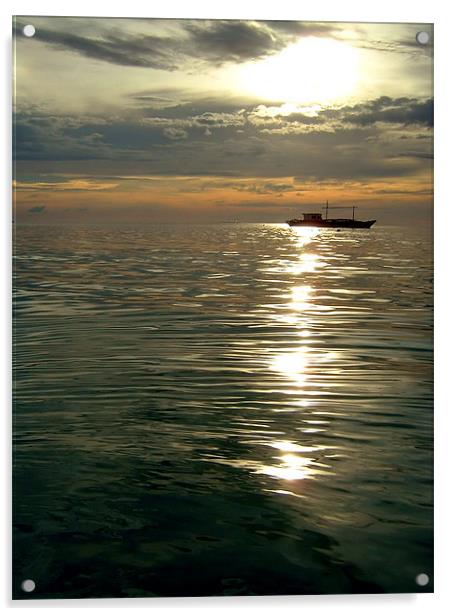 Silver Boracay Sunset Acrylic by Serena Bowles