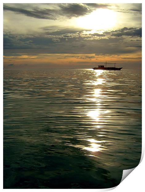 Silver Boracay Sunset Print by Serena Bowles