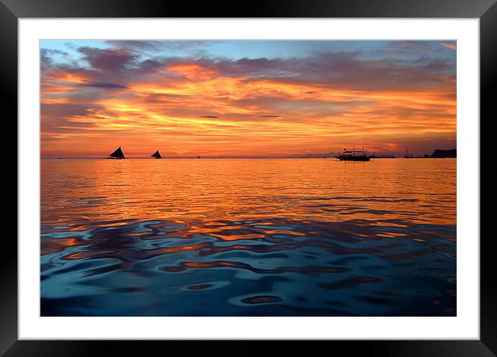 Beautiful Boracay Sunset Framed Mounted Print by Serena Bowles