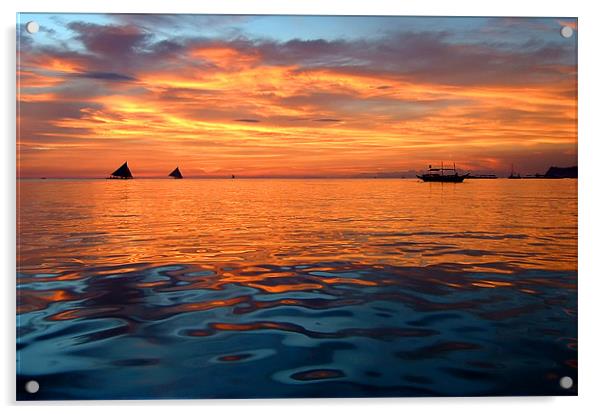 Beautiful Boracay Sunset Acrylic by Serena Bowles