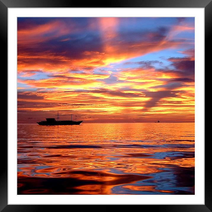 Beautiful Sunset Boracay Framed Mounted Print by Serena Bowles