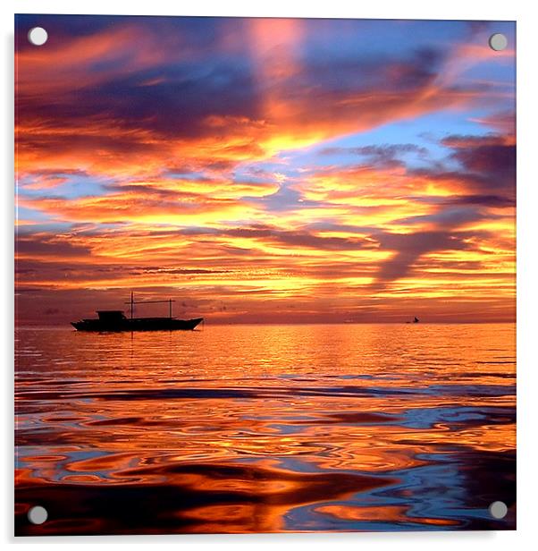 Beautiful Sunset Boracay Acrylic by Serena Bowles