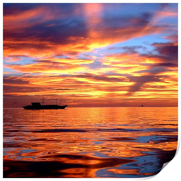 Beautiful Sunset Boracay Print by Serena Bowles