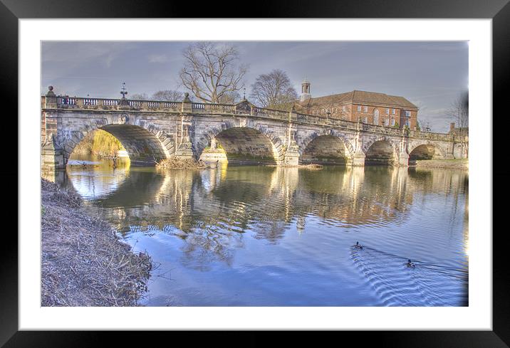Shrewsbury English Bridge Framed Mounted Print by David French
