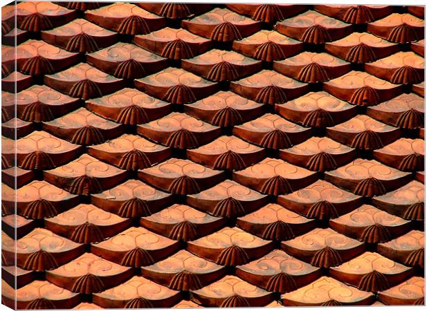 Red Roof Tiles Canvas Print by Serena Bowles