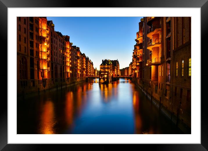 The Wasserschloss, Speicherstadt, Hamburg  Framed Mounted Print by Michael Brookes