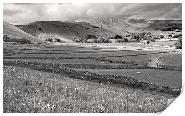 Mam Tor in Monotone Print by Darren Burroughs