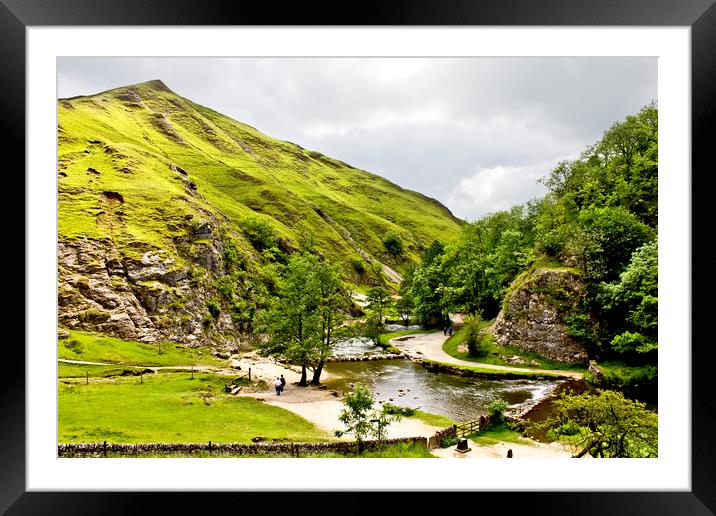 Stepping Stones at Dovedale Framed Mounted Print by Darren Burroughs