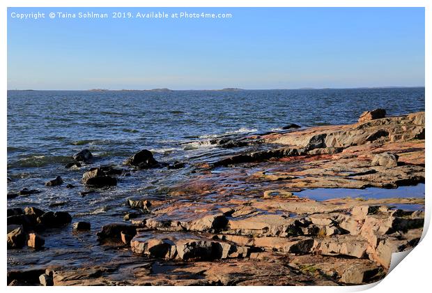 View to the Blue Sea and Sky Print by Taina Sohlman