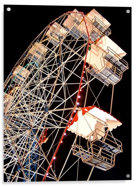 Big Wheel at Night . . . Childrens Delight Acrylic by Serena Bowles