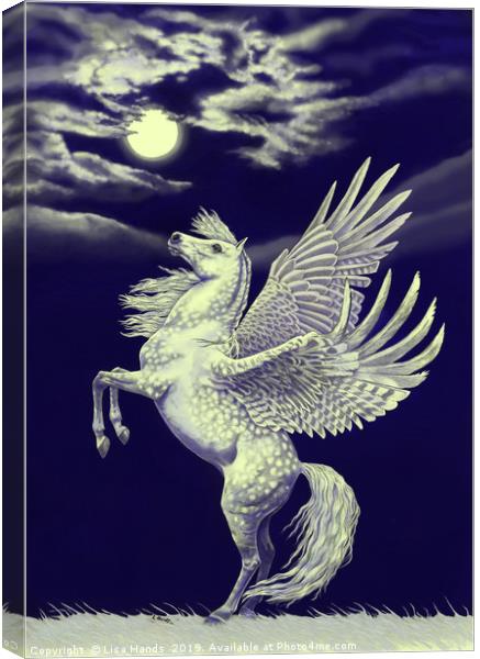 Moon Stallion - a tinge of gold Canvas Print by Lisa Hands