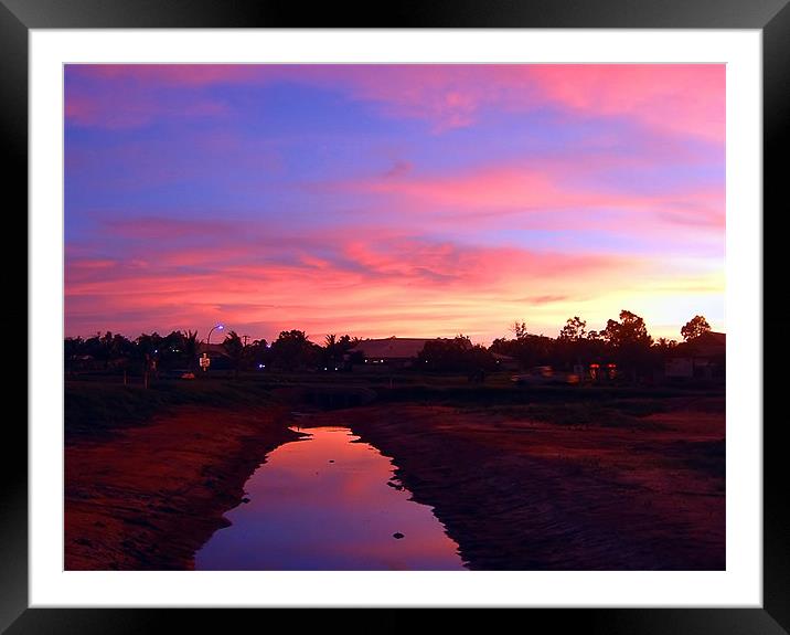 Broome Sunset, Western Australia, Australia Framed Mounted Print by Serena Bowles