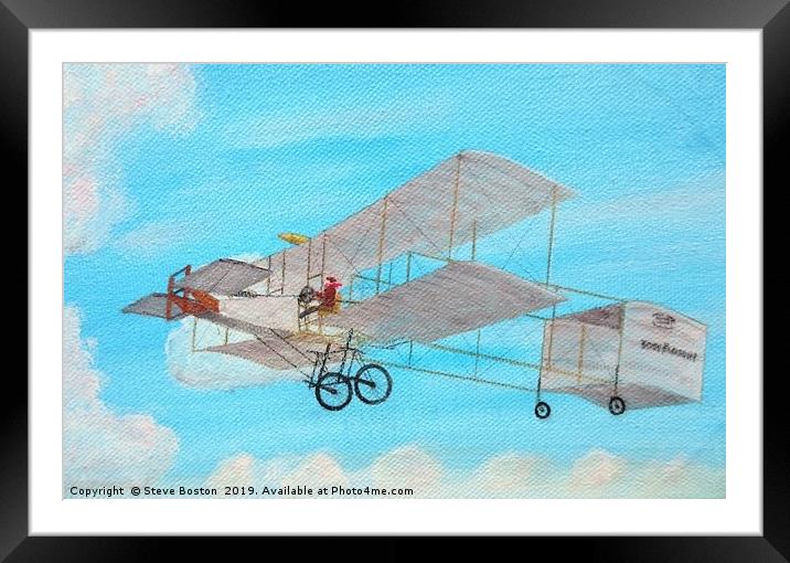 1908 Farman-Voisin Biplane Framed Mounted Print by Steve Boston