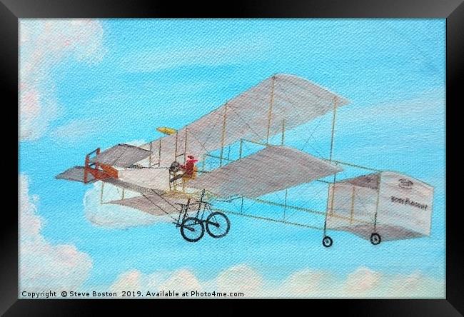 1908 Farman-Voisin Biplane Framed Print by Steve Boston