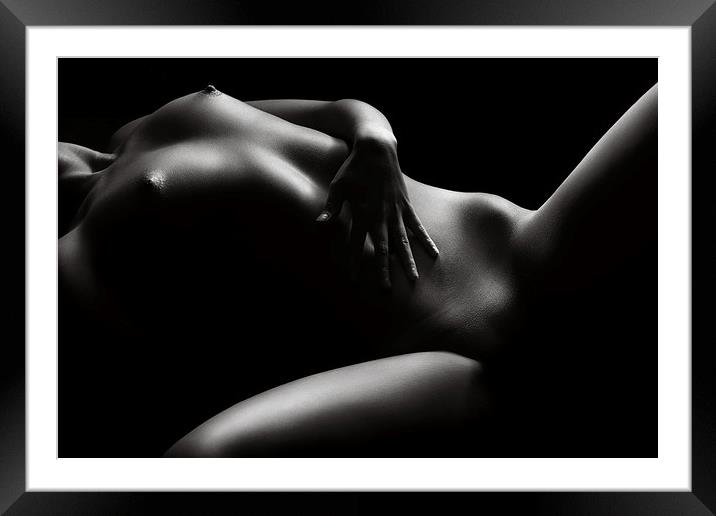 Nude woman bodyscape 46 Framed Mounted Print by Johan Swanepoel