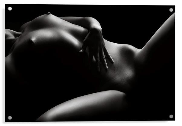 Nude woman bodyscape 46 Acrylic by Johan Swanepoel
