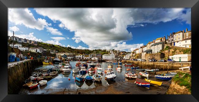 Low Tide Mevagissey Harbour Cornwall Framed Print by Maggie McCall