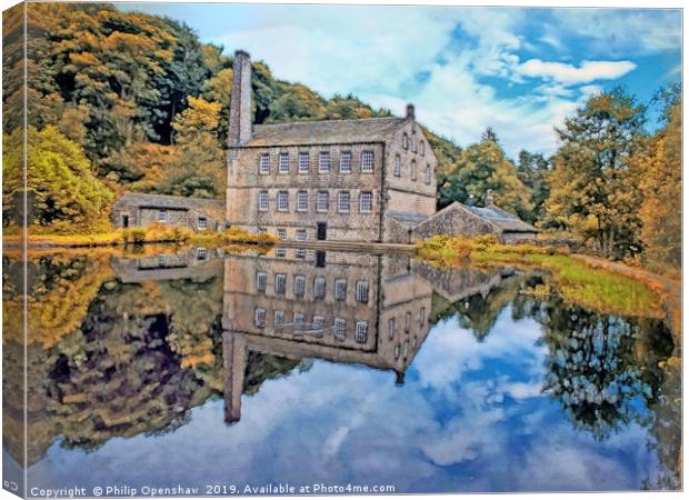 gibson mill in hardcastle craggs west yorkshire Canvas Print by Philip Openshaw