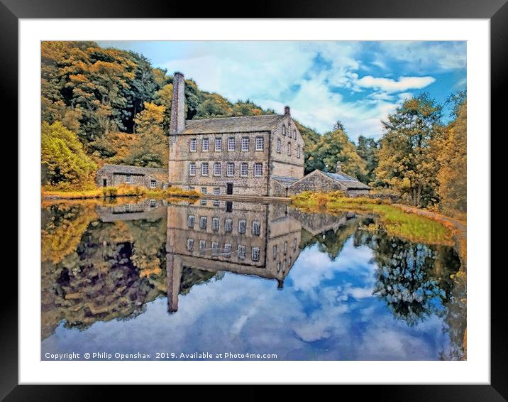 gibson mill in hardcastle craggs west yorkshire Framed Mounted Print by Philip Openshaw