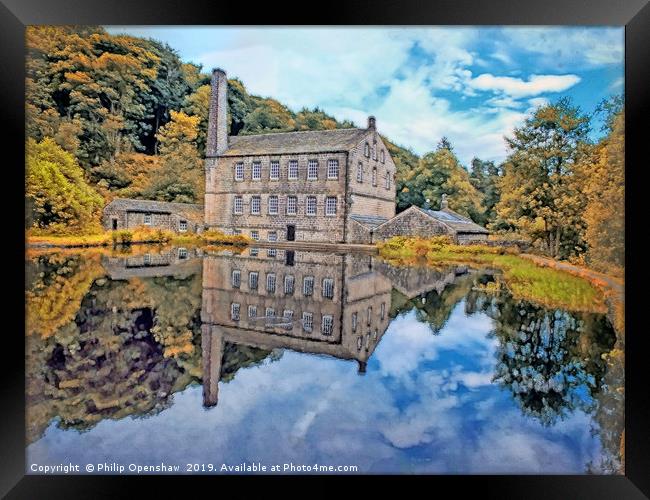 gibson mill in hardcastle craggs west yorkshire Framed Print by Philip Openshaw