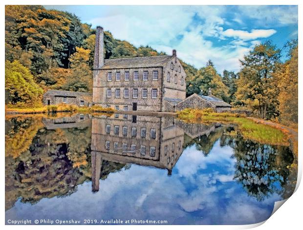 gibson mill in hardcastle craggs west yorkshire Print by Philip Openshaw