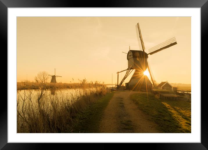 Twight light sunrise on the Unesco heritage windmi Framed Mounted Print by Ankor Light