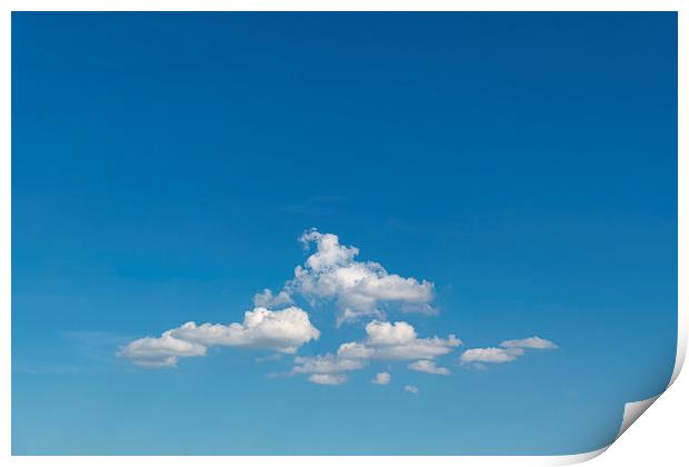 Group of clouds floating in the blue cyan sky Print by Ankor Light
