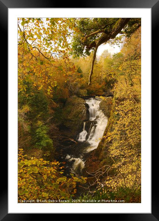 Autumn at Reekie Linn Falls  Framed Mounted Print by Lady Debra Bowers L.R.P.S