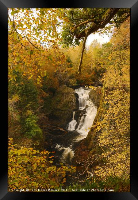 Autumn at Reekie Linn Falls  Framed Print by Lady Debra Bowers L.R.P.S