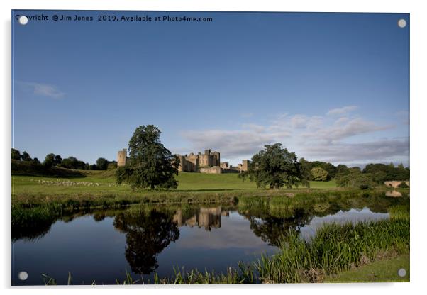 Alnwick Castle reflected in the River Aln Acrylic by Jim Jones