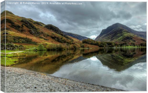  Autumn Reflections at Buttermere Lake Canvas Print by Robert Murray