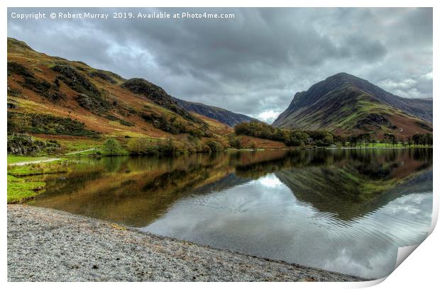  Autumn Reflections at Buttermere Lake Print by Robert Murray