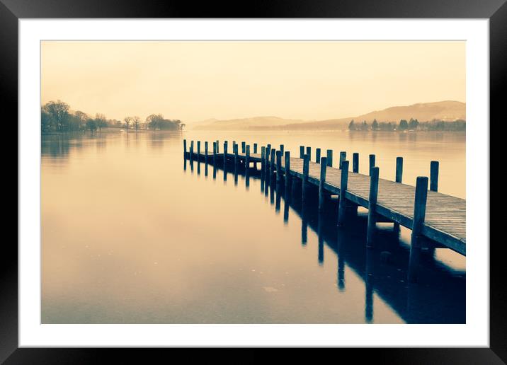 Coniston Pier Framed Mounted Print by Gavin Liddle