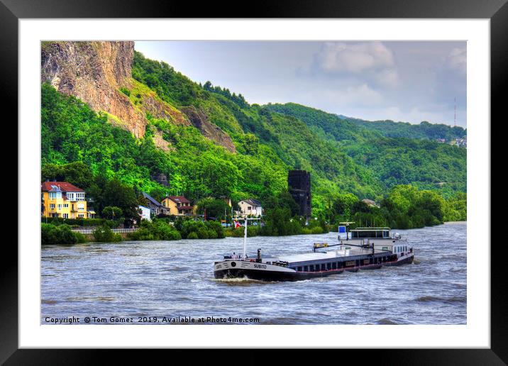 Barge on the Rhine Framed Mounted Print by Tom Gomez