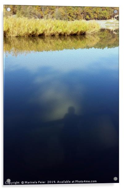 Reflections on lake Acrylic by Marinela Feier