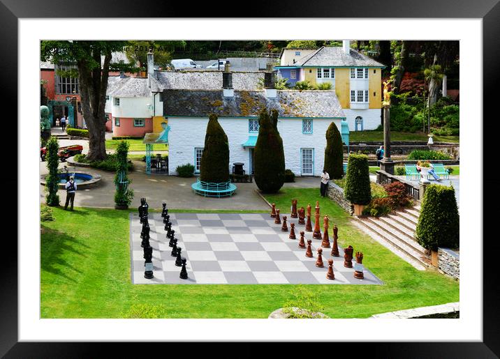 Portmeirion village "Chess set." Framed Mounted Print by Frank Irwin